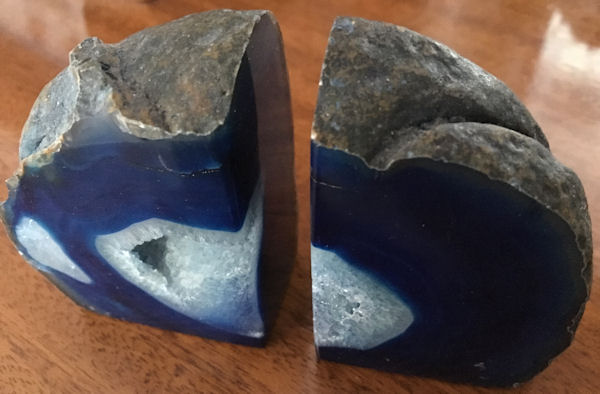Blue Agate Geode
Bookends