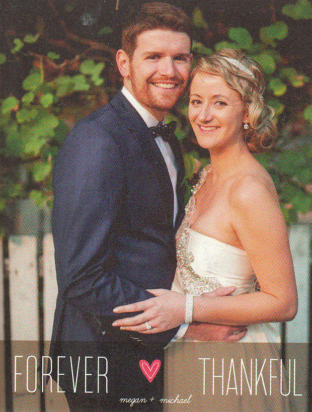 Thank you card from Michael and Megan,
married by Jennifer Cram Brisbane Celebrant at the
Powerhouse